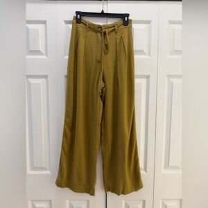 Wide-Leg Olive Green Pants